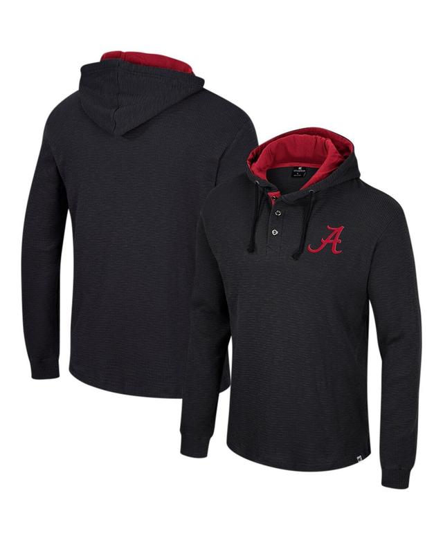 Mens Colosseum Black Alabama Crimson Tide Affirmative Thermal Hoodie Long Sleeve T-shirt Product Image