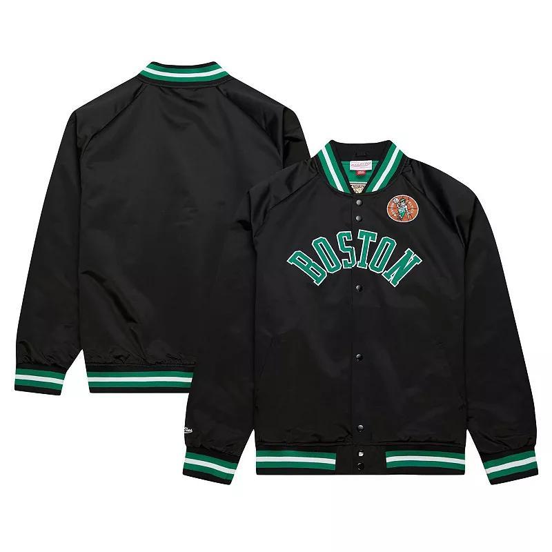 Mens Mitchell & Ness Boston Celtics Big & Tall Hardwood Classics Wordmark Satin Raglan Full-Zip Jacket Product Image