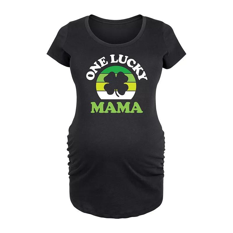 Maternity One Lucky Mama Graphic Tee, Womens Product Image