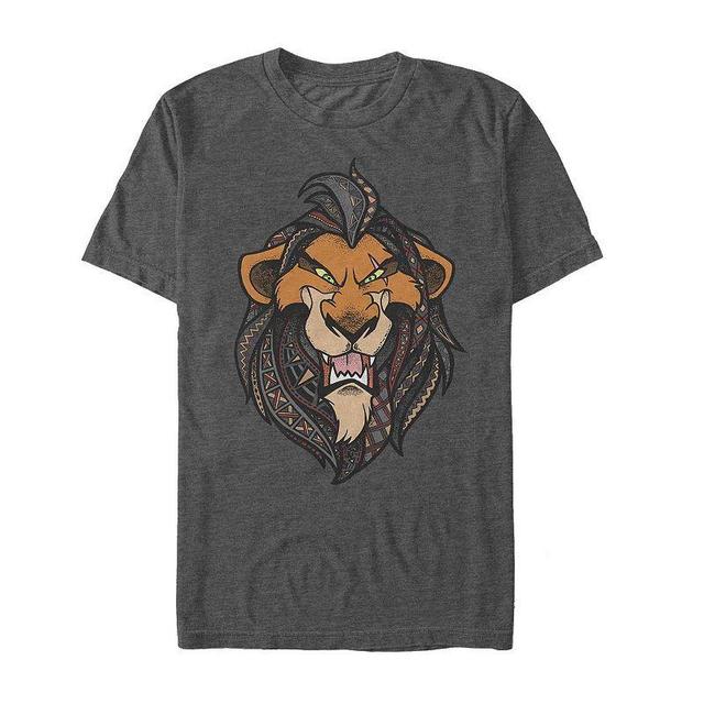 Disneys The Lion King Mens Patterned Scar Tee Grey Heather Product Image