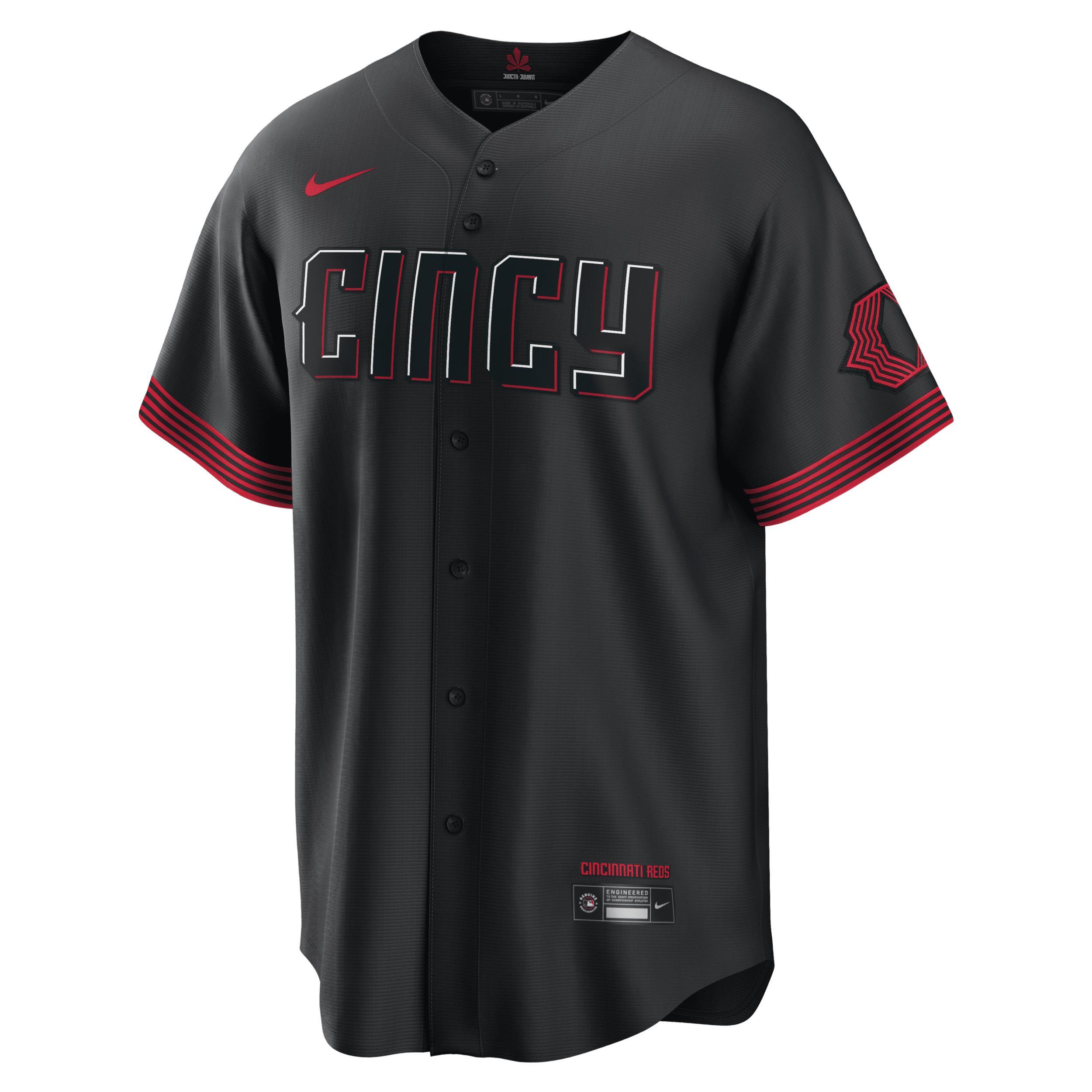 Mens Nike Black Cincinnati Reds 2023 City Connect Replica Jersey - Black Product Image