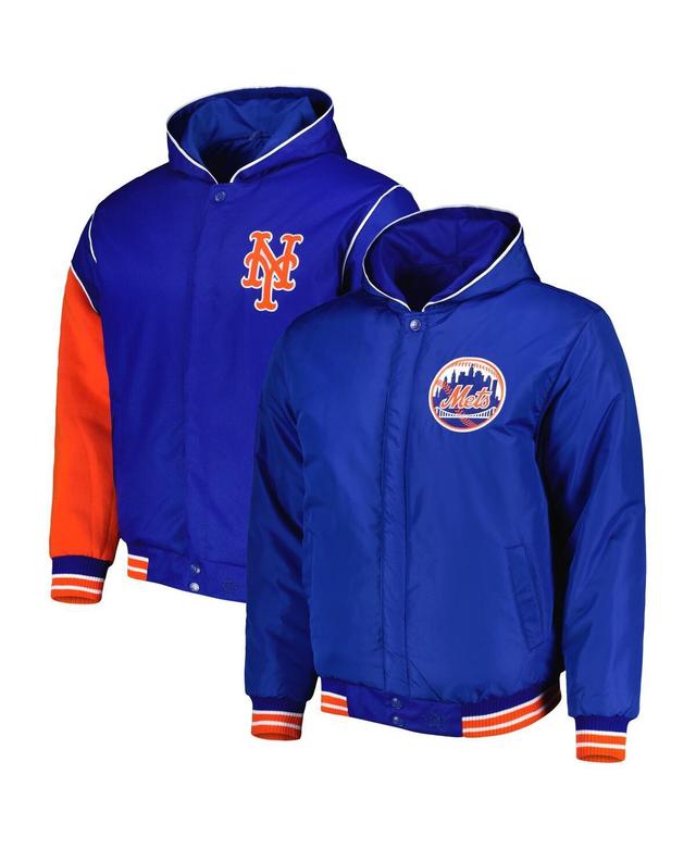 Mens JH Design Royal New York Mets Reversible Fleece Full-Snap Hoodie Jacket Product Image