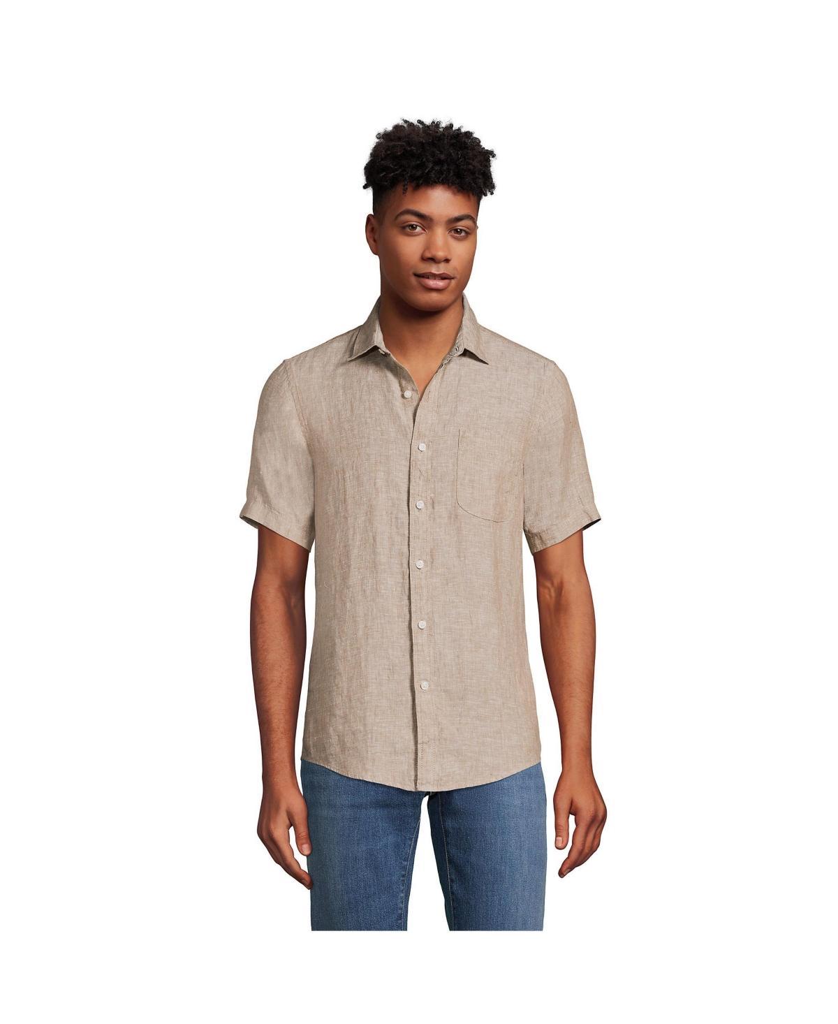 Mens Lands End Traditional-Fit Linen Button-Down Shirt Product Image