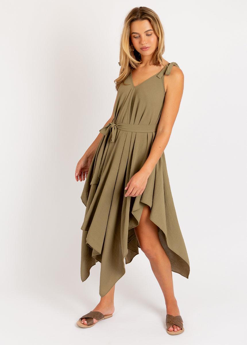 Ellio Dress in Olive Ash Product Image