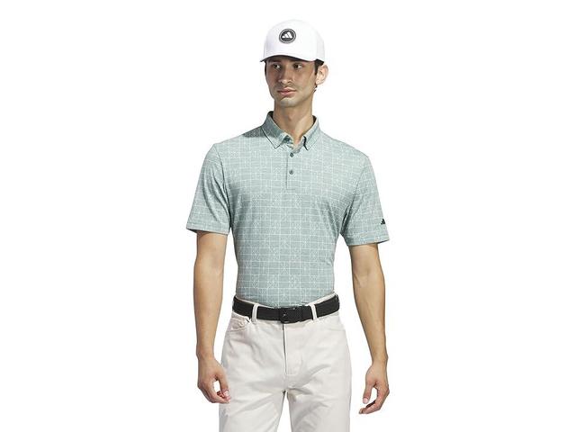 adidas Golf Go-To Printed Short Sleeve Polo (Collegiate ) Men's Clothing Product Image