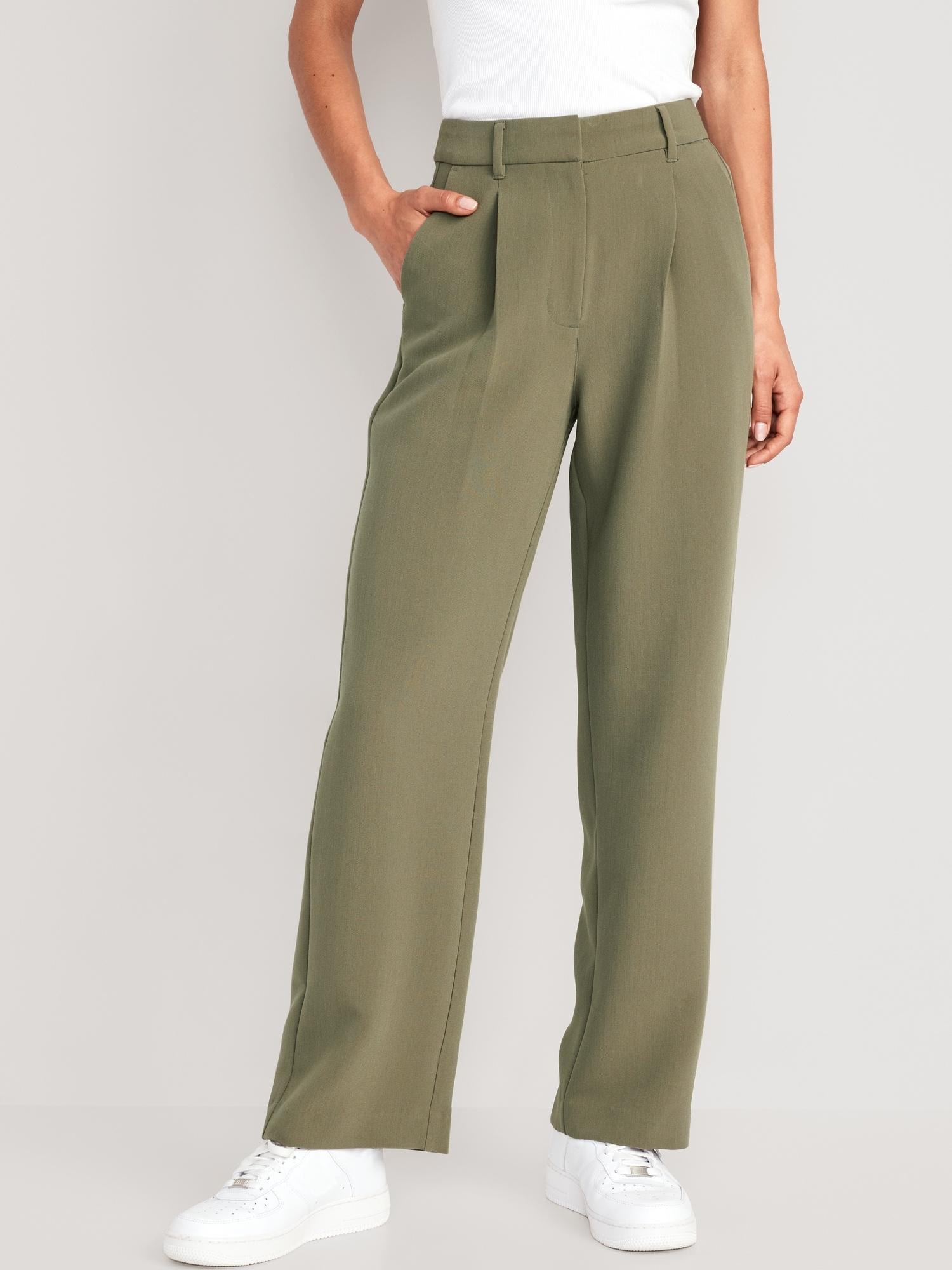 Old Navy Extra High-Waisted Pleated Taylor Wide-Leg Trouser Suit Pants for Women - Stone Wall - female - Size: XS Product Image