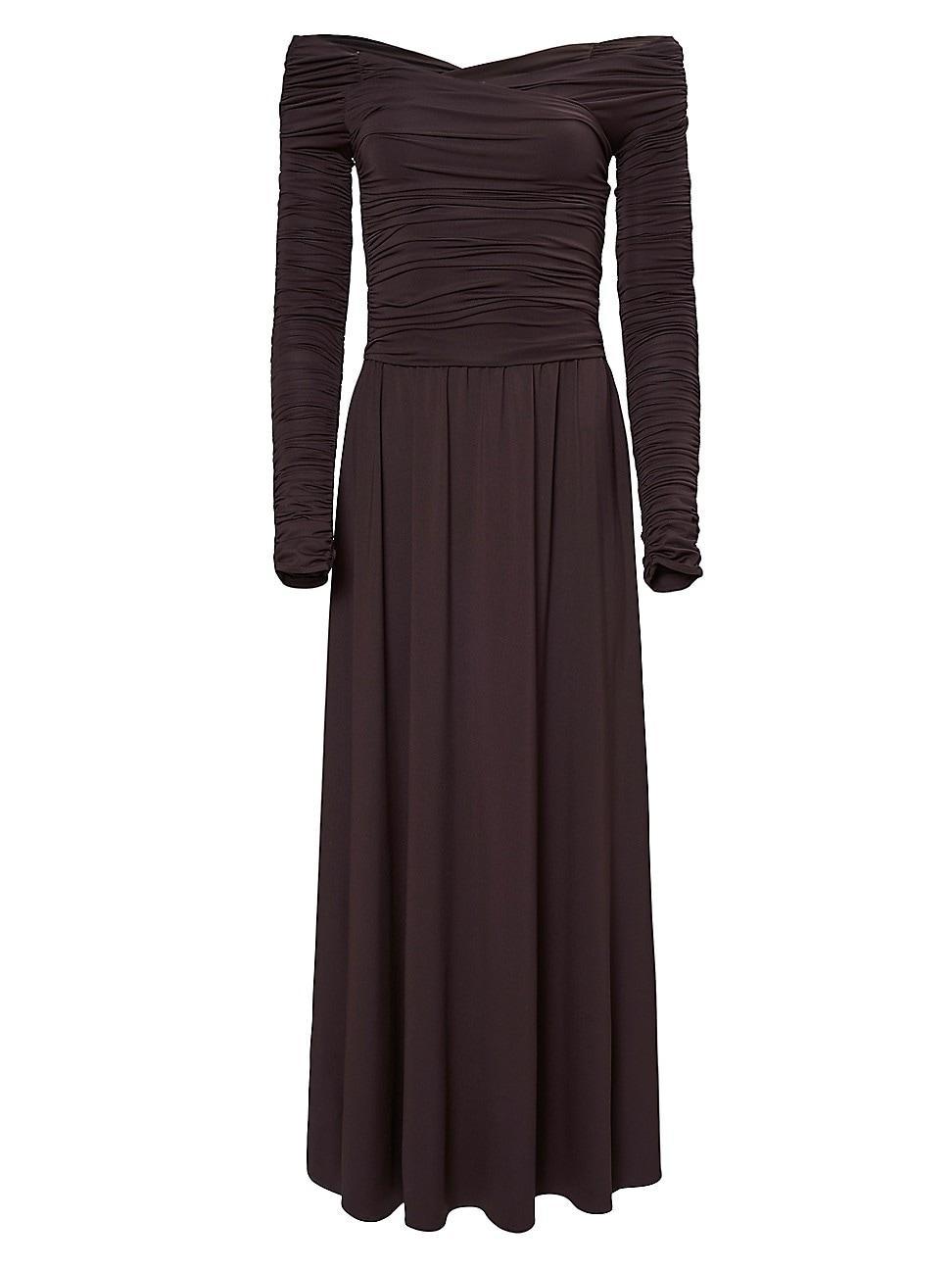 Womens Charlotte Off-The-Shoulder Ruched Maxi Dress Product Image