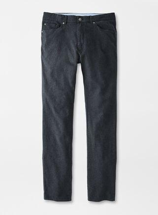 Peter Millar Mens Cotton Flannel Five-Pocket Pant | Color: Iron | Size: 44 Product Image