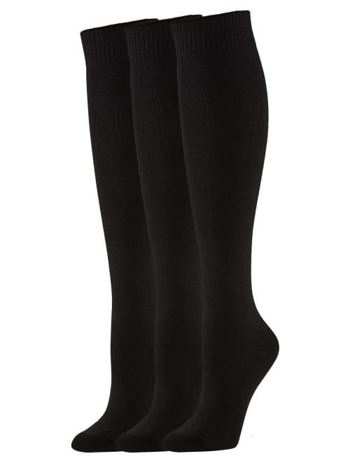 HUE Flat Knit Knee Socks 3 Pack Product Image