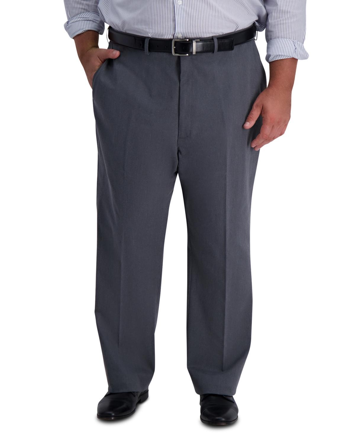 Haggar Mens Big & Tall Iron Free Premium Khaki Classic-Fit Flat Front Pant Product Image