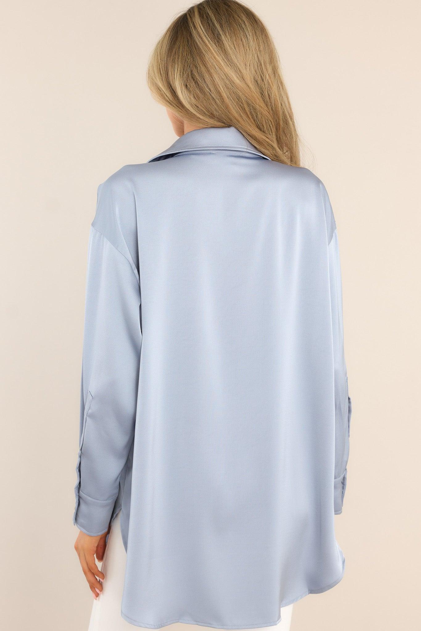 Timeless Treasure Sky Blue Button Front Top Product Image