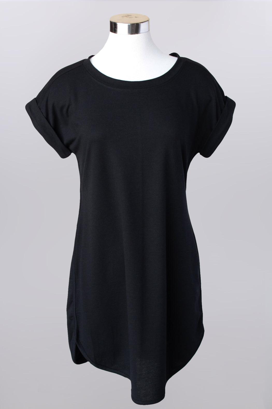 Short sleeve t shirt dress with rounded hemline Product Image