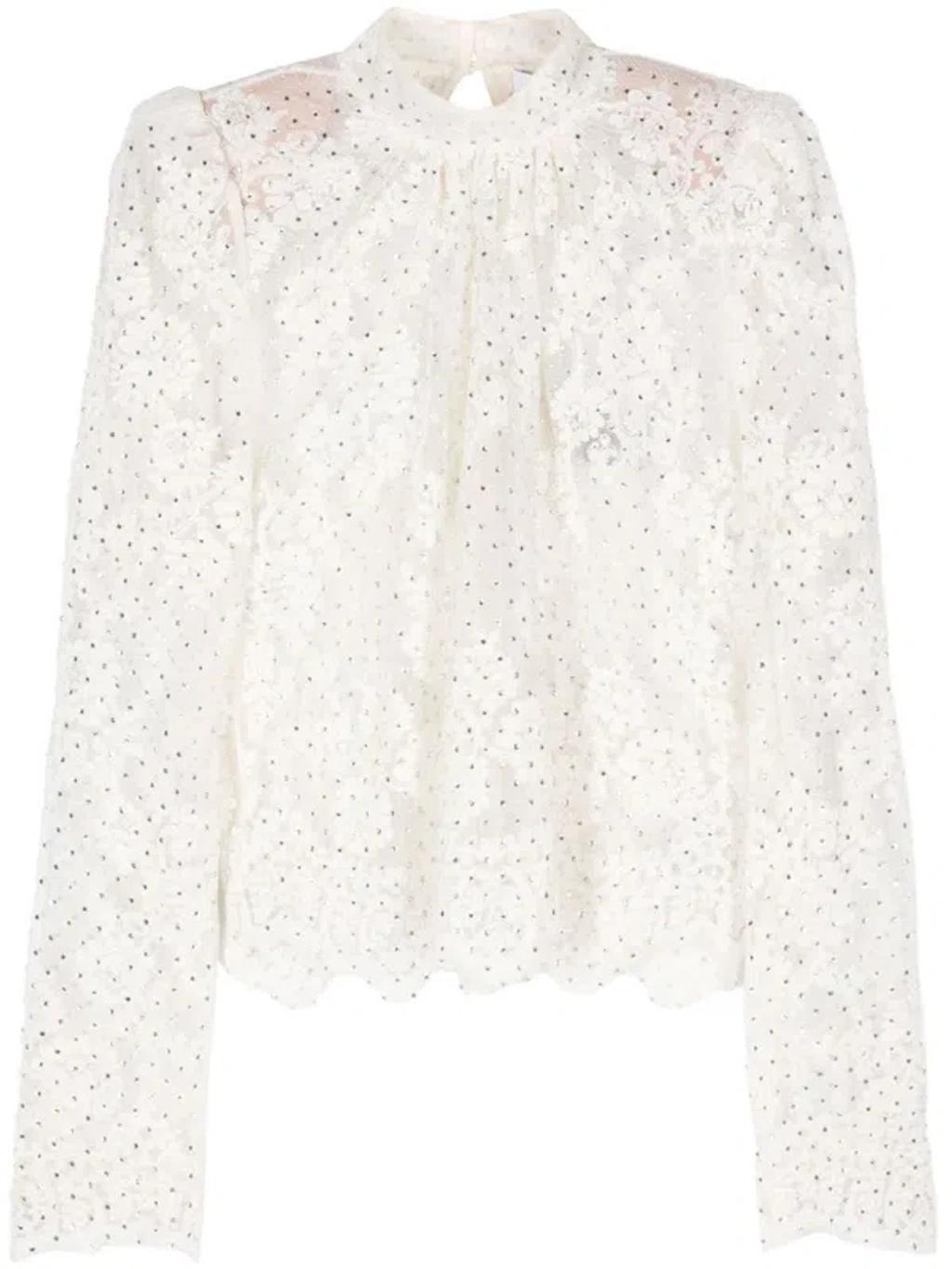 Crystal-embellished Blouse In White Product Image