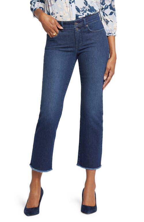 NYDJ Marilyn Frayed Two-Button Ankle Straight Leg Jeans Product Image