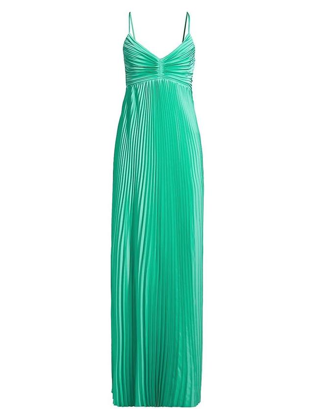 Womens Asra Satin Pleated Gown Product Image