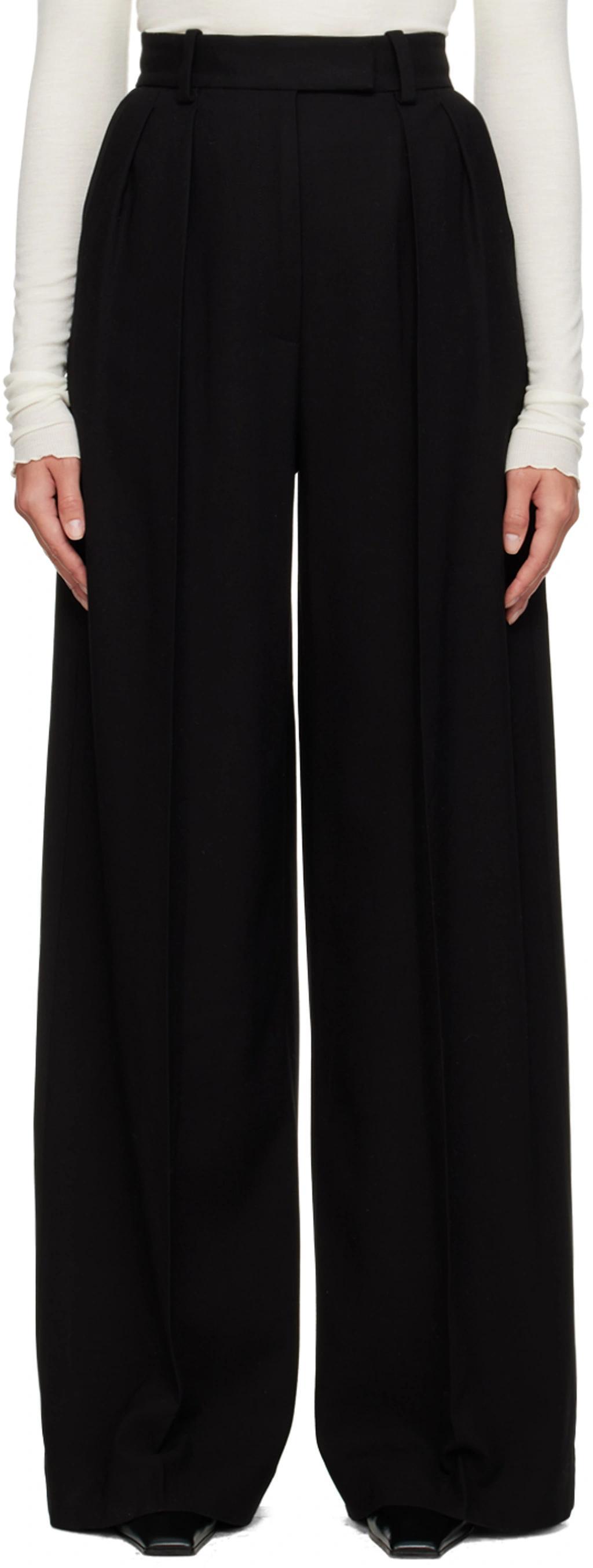 Teyana Pleated Wide-leg Pants In Black product image