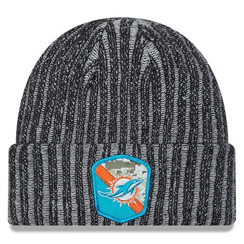 Mens New Era Miami Dolphins 2023 Salute To Service Cuffed Knit Hat Product Image