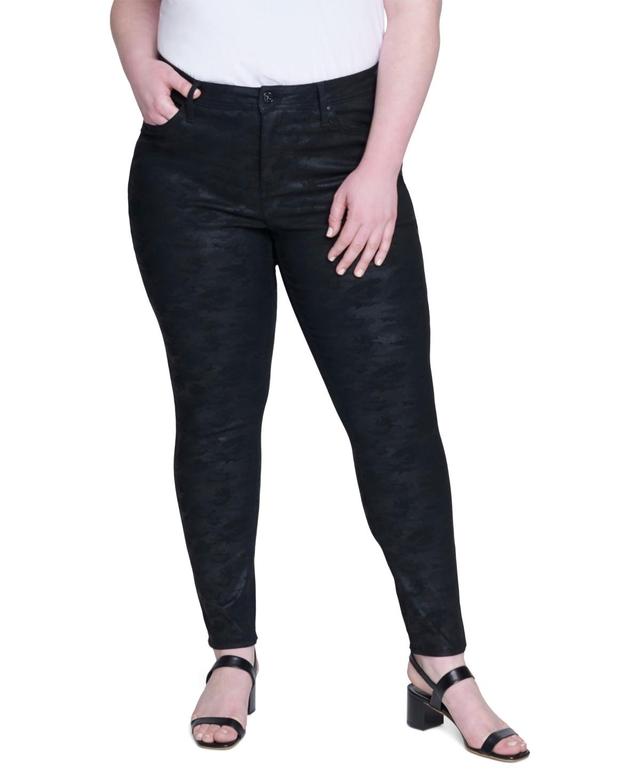 Seven7 Womens Plus High-Rise Skinny Jeans - Black - Size 14W Product Image