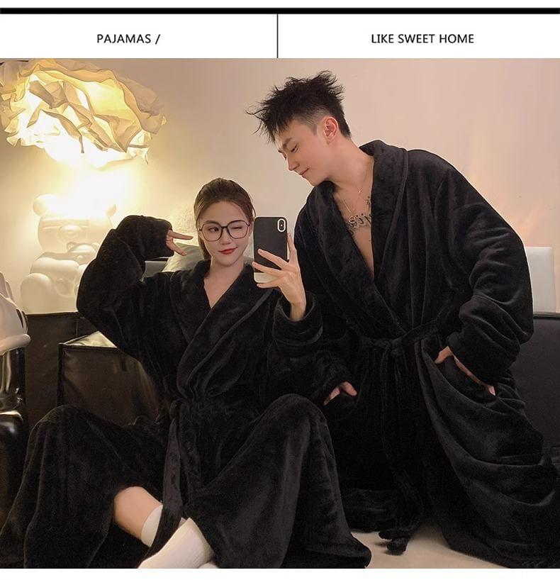 Couple Matching Plain Pajama Robe Product Image