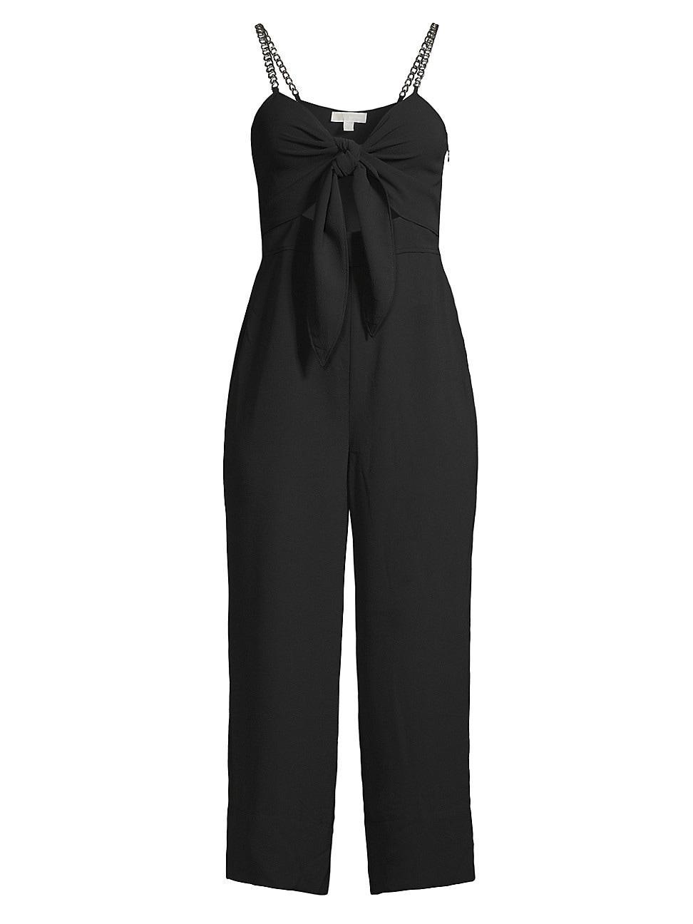 Womens Cropped Tie-Front Jumpsuit product image