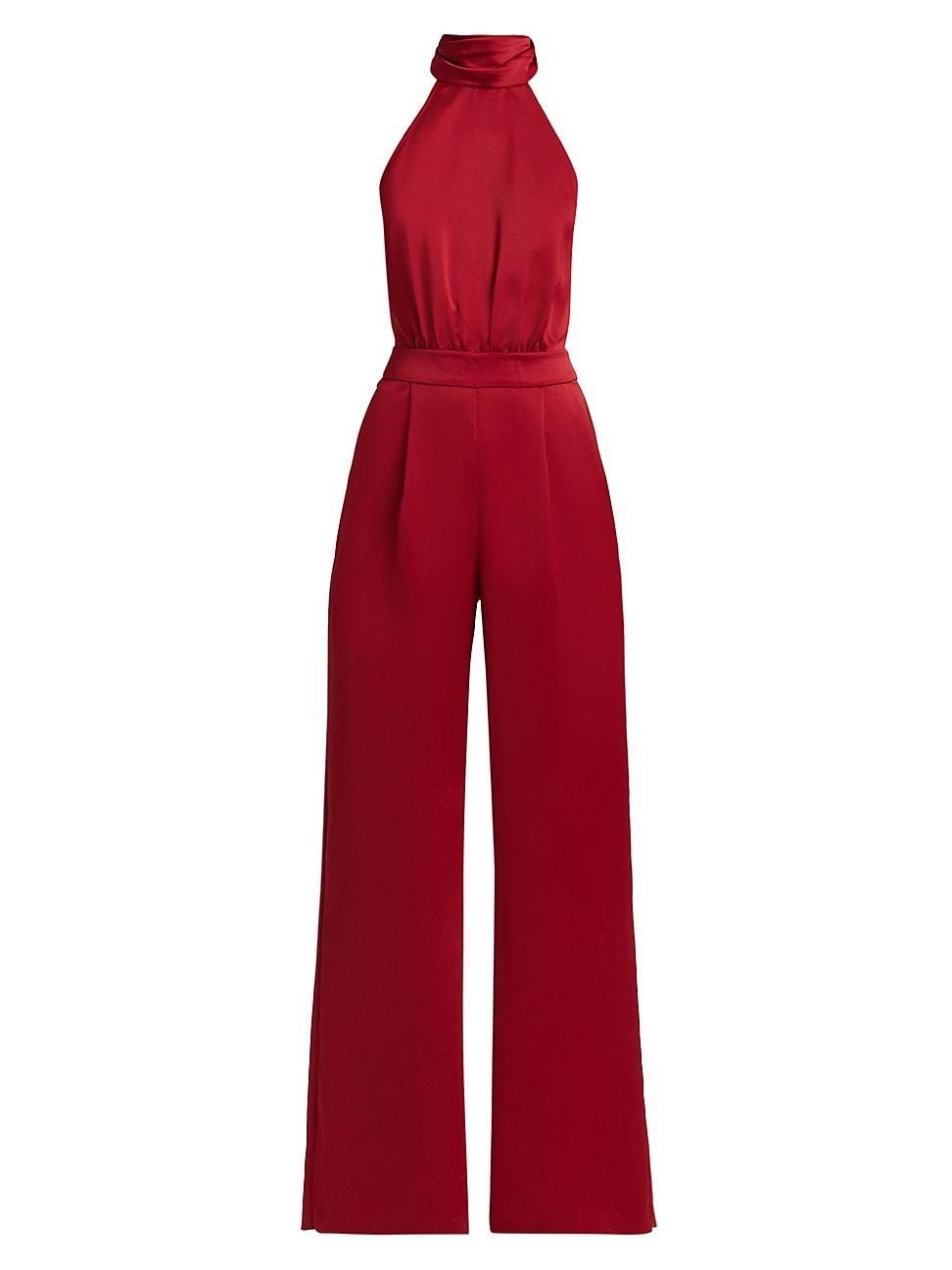 Womens Tatiana Satin Wide-Leg Jumpsuit Product Image