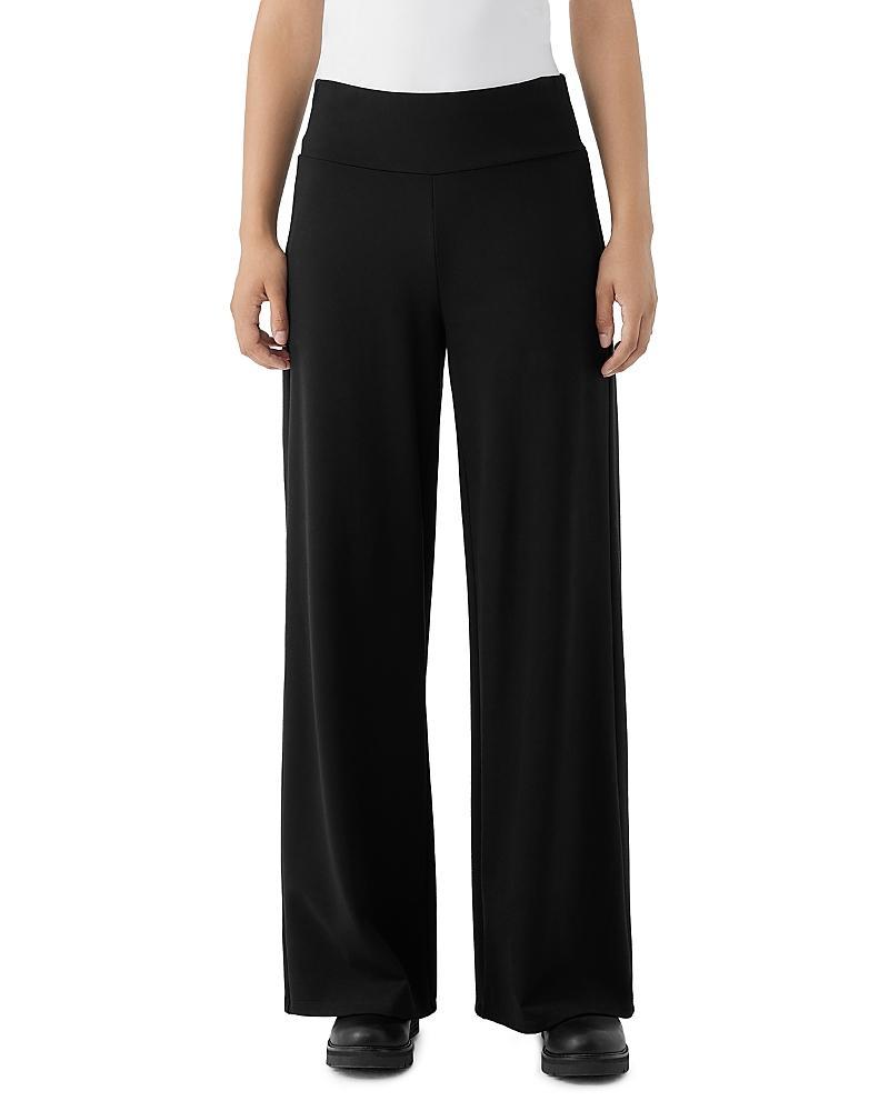 Eileen Fisher High Rise Wide Leg Pants in Black Product Image