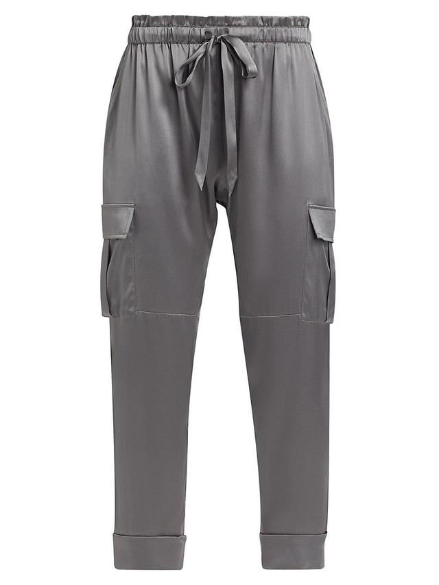 Womens Carmen Silk Charmeuse Cargo Pants Product Image