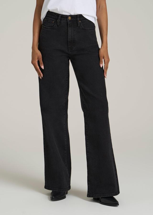 Stevie Wide Leg Jeans for Tall Women in Onyx Black Wash Product Image