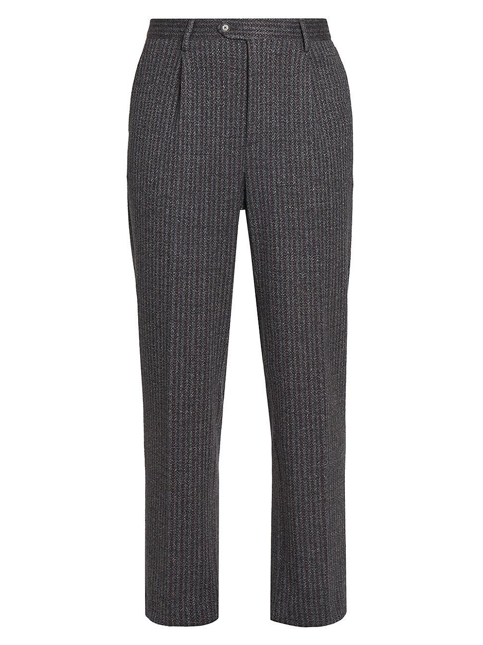 Mens Single Pleat Trousers Product Image