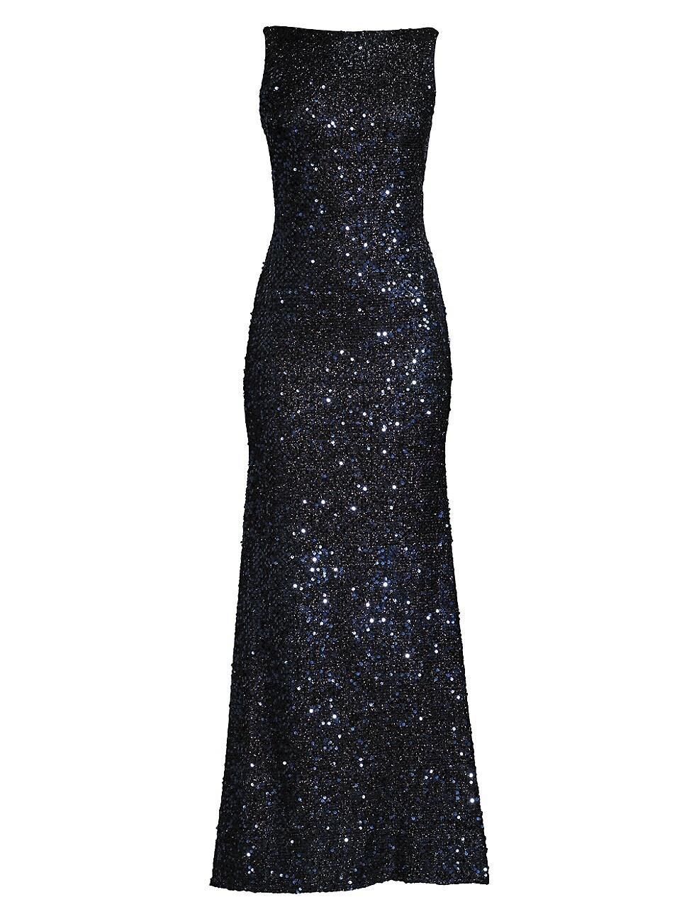 Womens Sequin Sleeveless Sheath Gown Product Image