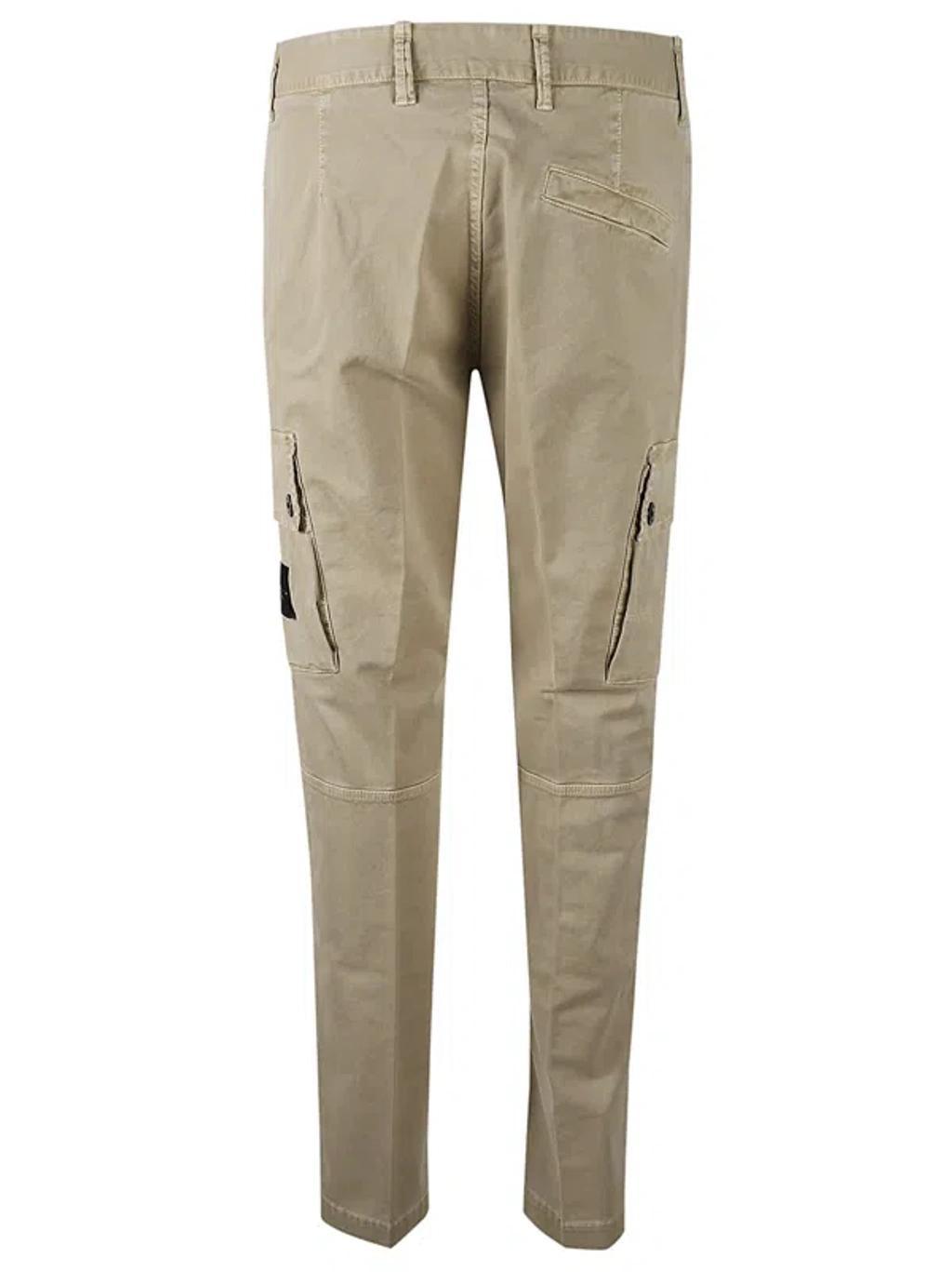 STONE ISLAND Slim Cargo Trousers In White Product Image