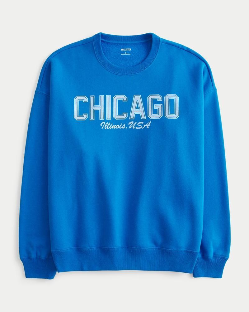 Oversized Chicago Graphic Crew Sweatshirt Product Image