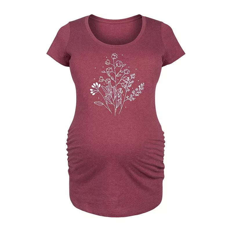 Maternity Love Heart Arrows Graphic Tee, Womens Grey Dark Red Product Image