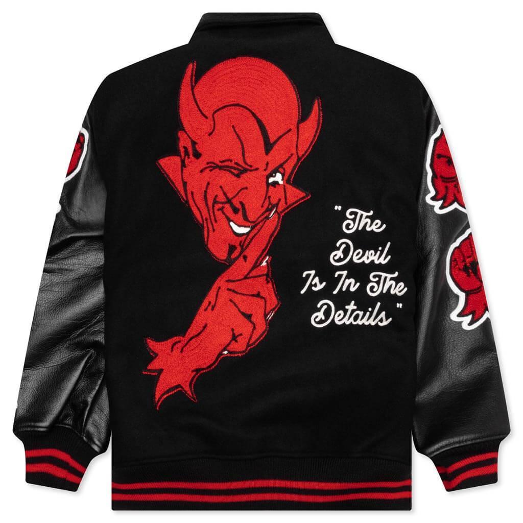 Saint Michael Devil Varsity Jacket - Black Male Product Image