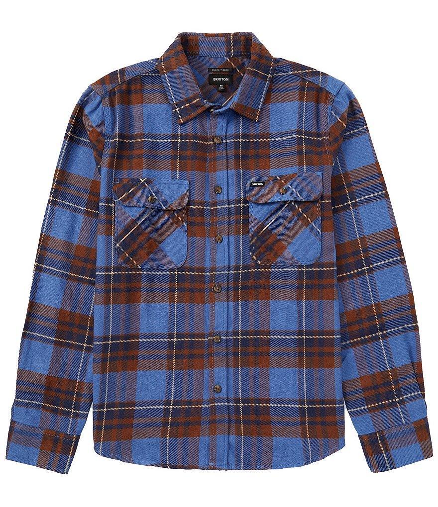 Brixton Bowery Plaid Long Sleeve Yarn-Dyed Flannel Shirt Product Image