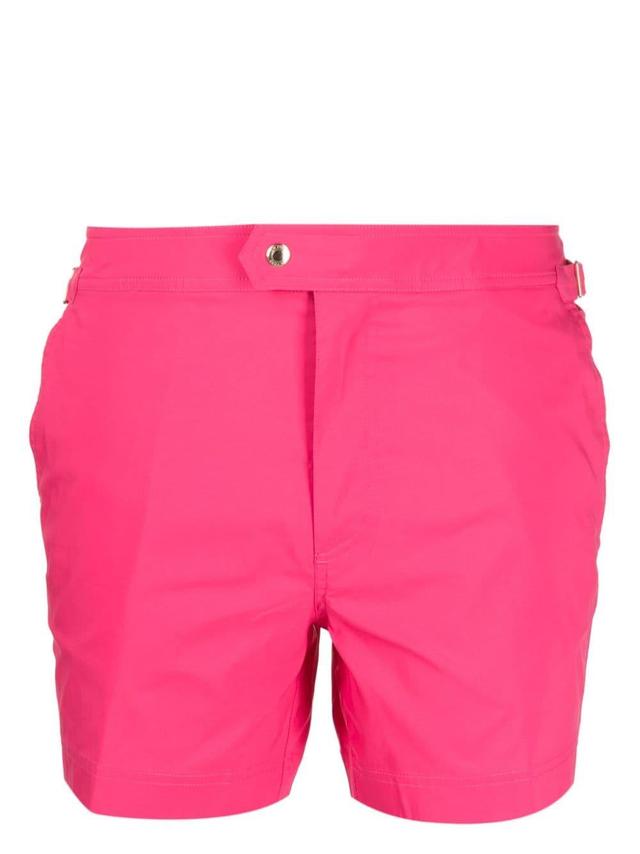 Belted-tab Swim Shorts In Pink Product Image