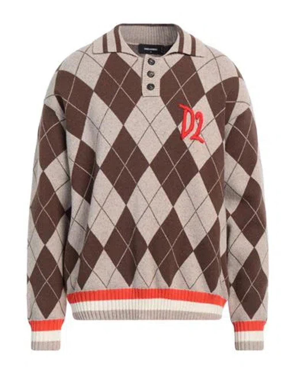 DSQUARED2 Man Sweater Sand Size M Wool, Polyamide, Silk In Beige Product Image