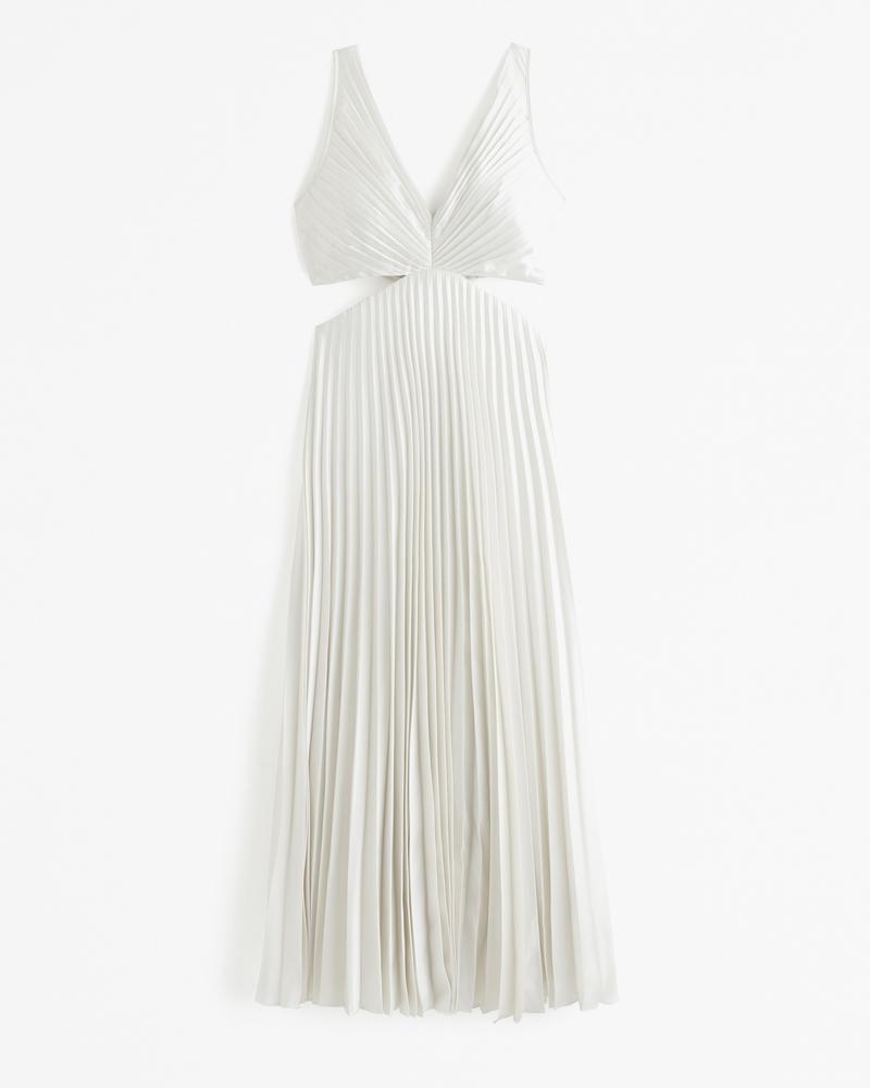 The A&F Giselle Pleated Cutout Maxi Dress Product Image