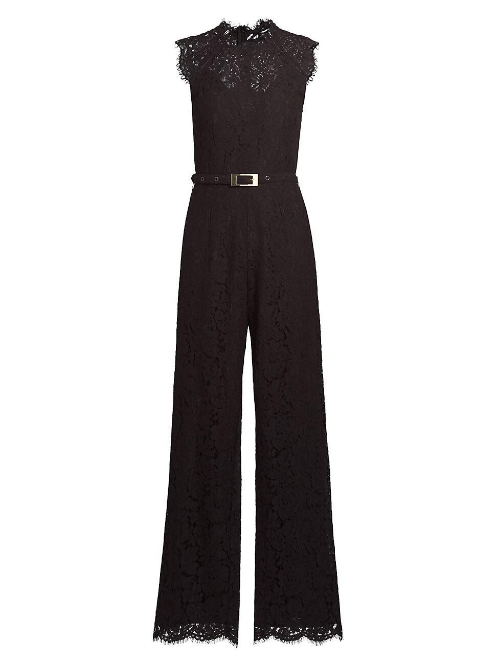 Womens Jin Lace-Trim Cotton-Blend Jumpsuit product image