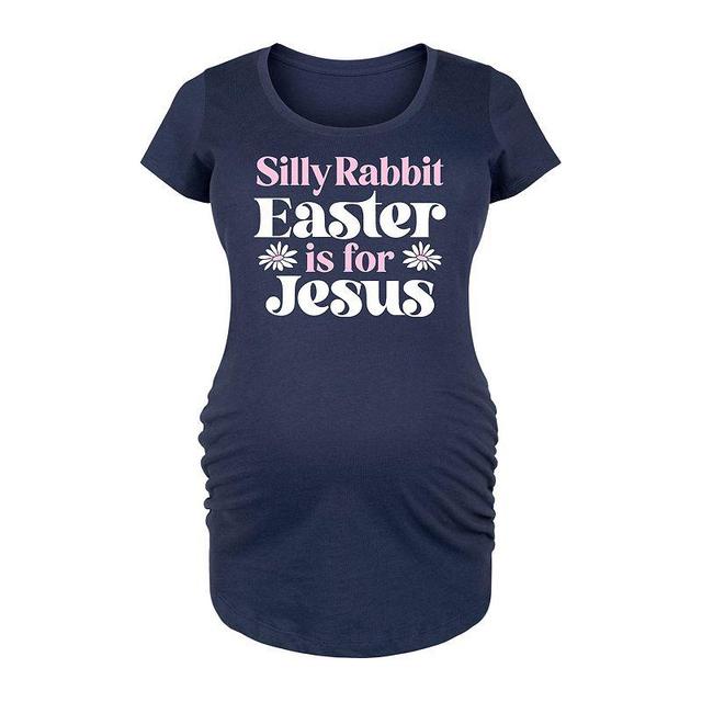 Maternity Silly Rabbit Easter Is For Jesus Graphic Tee, Womens Blue Product Image