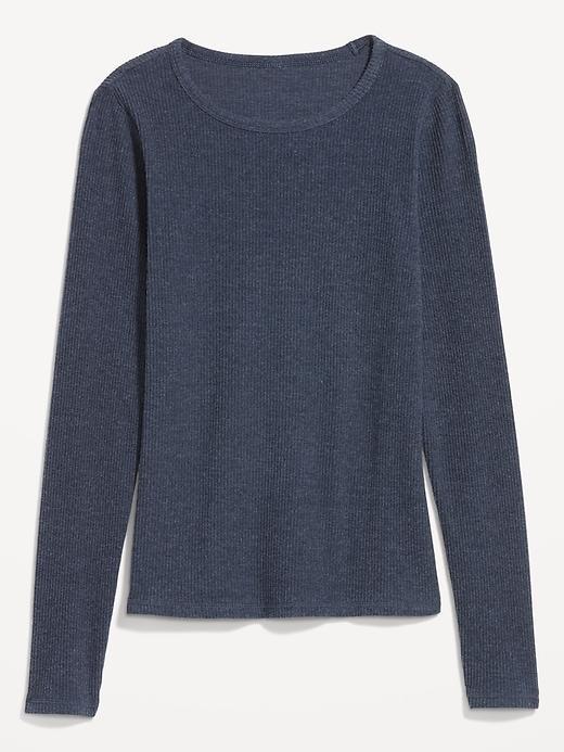 Plush-Knit Long-Sleeve T-Shirt Product Image