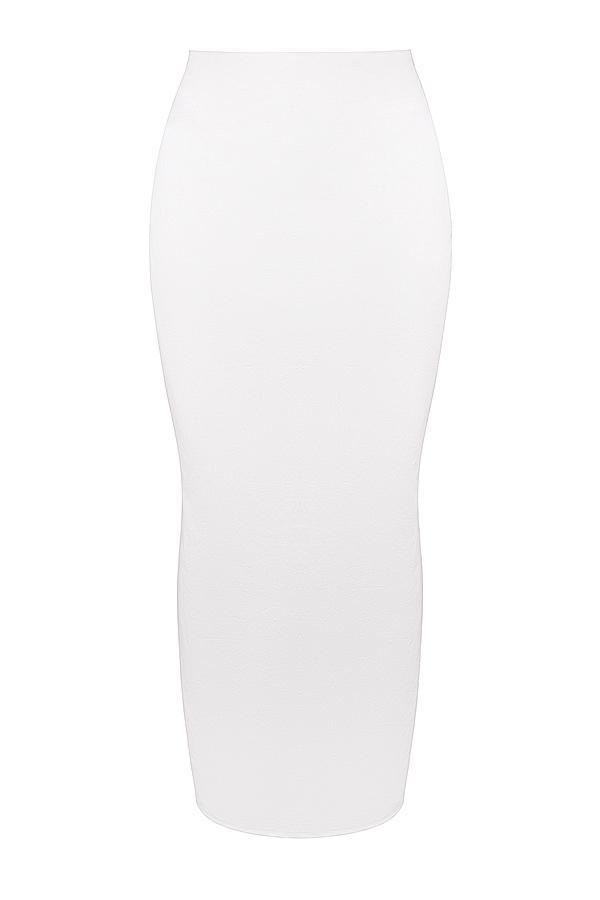 Eden White Cotton Twill Maxi Skirt Product Image