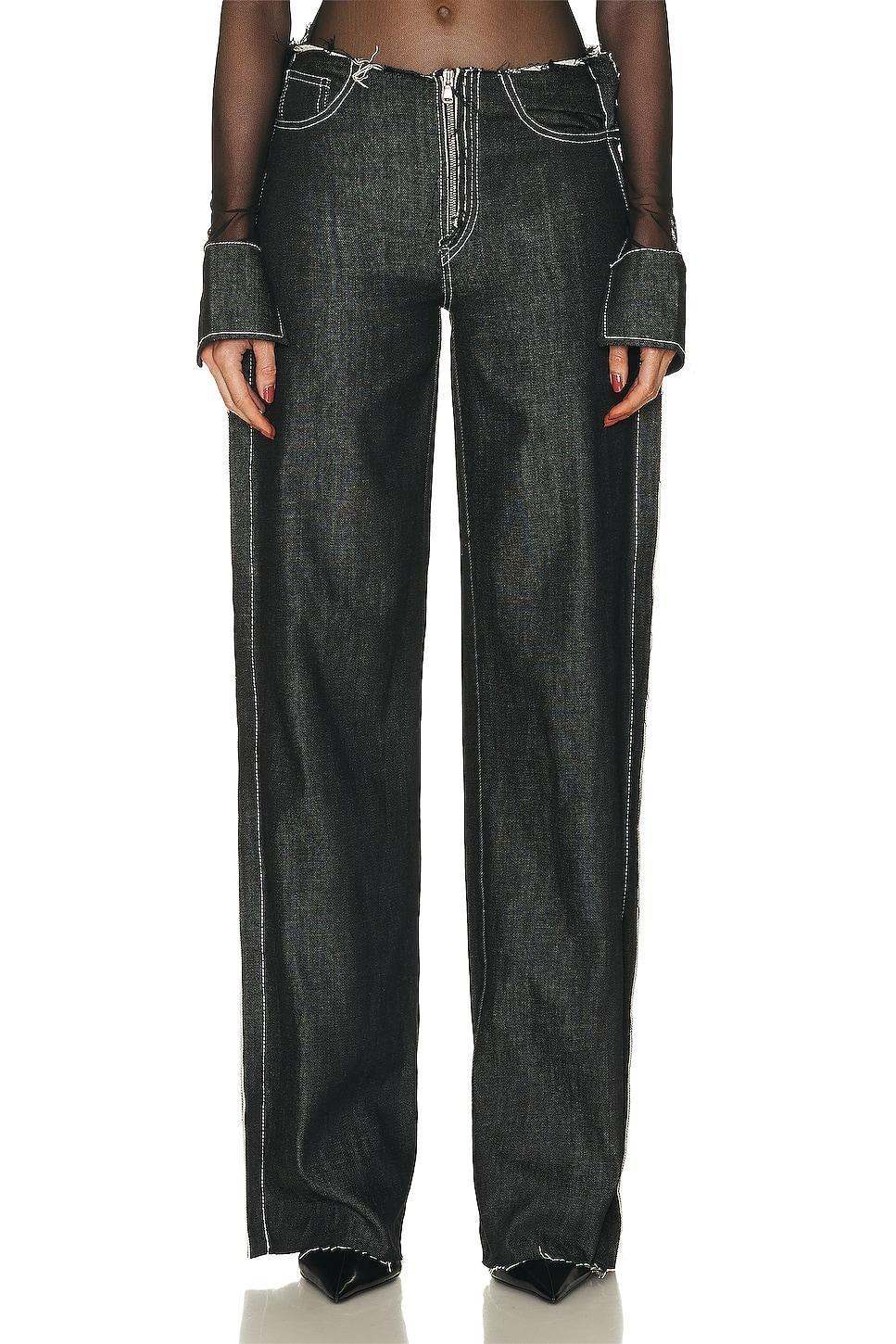 SAMI MIRO VINTAGE x REVOLVE Undone Waist Trouser in Black. Size M. product image