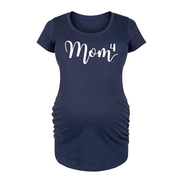 Maternity Mom To The Fourth Power Graphic Tee, Womens Grey Dark Red Product Image