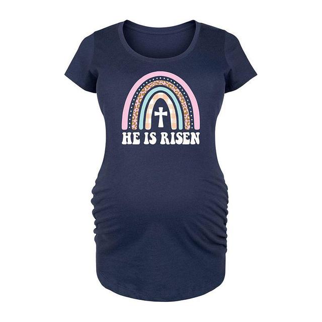 Maternity He Is Risen Easter Rainbow Graphic Tee, Womens Product Image