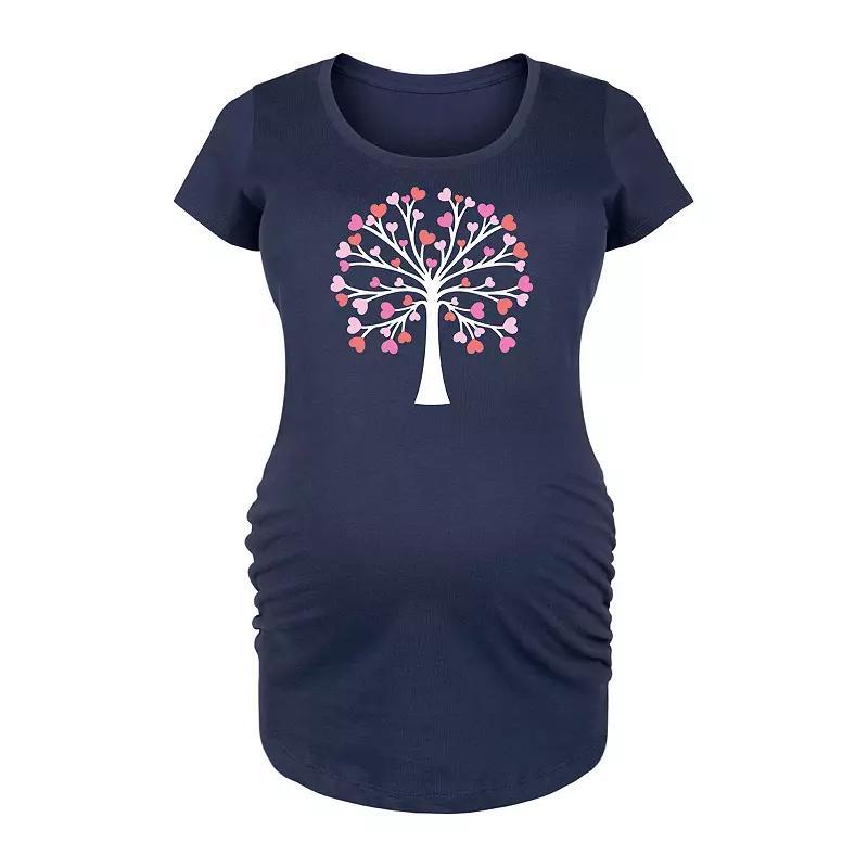 Maternity Heart Tree Of Life Graphic Tee, Womens Blue Product Image