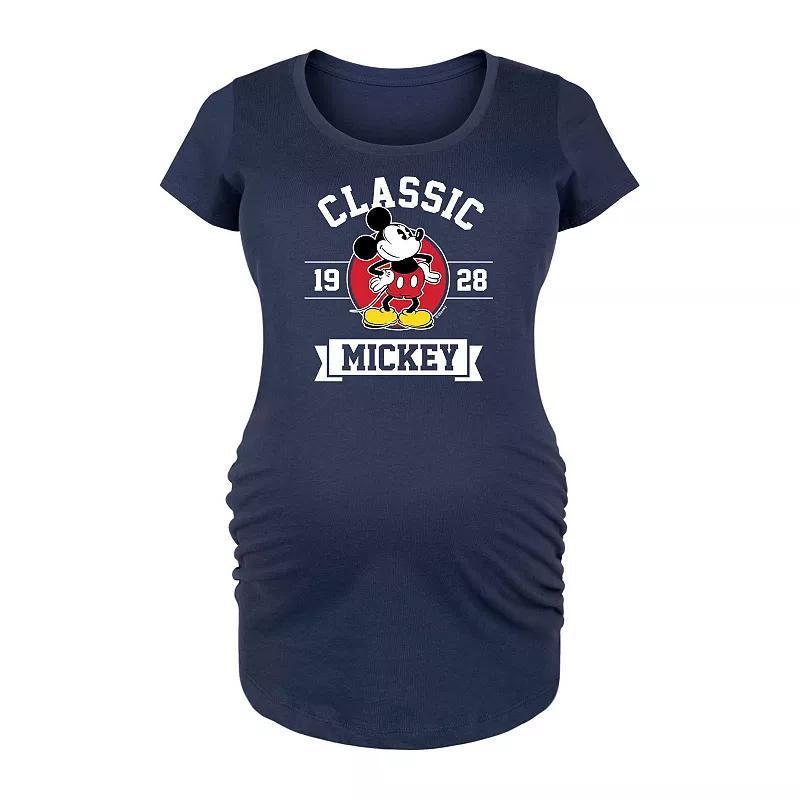 Disneys Mickey Mouse Maternity Classic 1928 Graphic Tee, Womens Blue Product Image