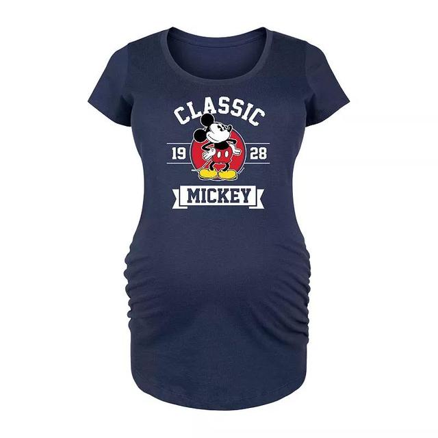 Disneys Mickey Mouse Maternity Classic 1928 Graphic Tee, Womens Blue Product Image