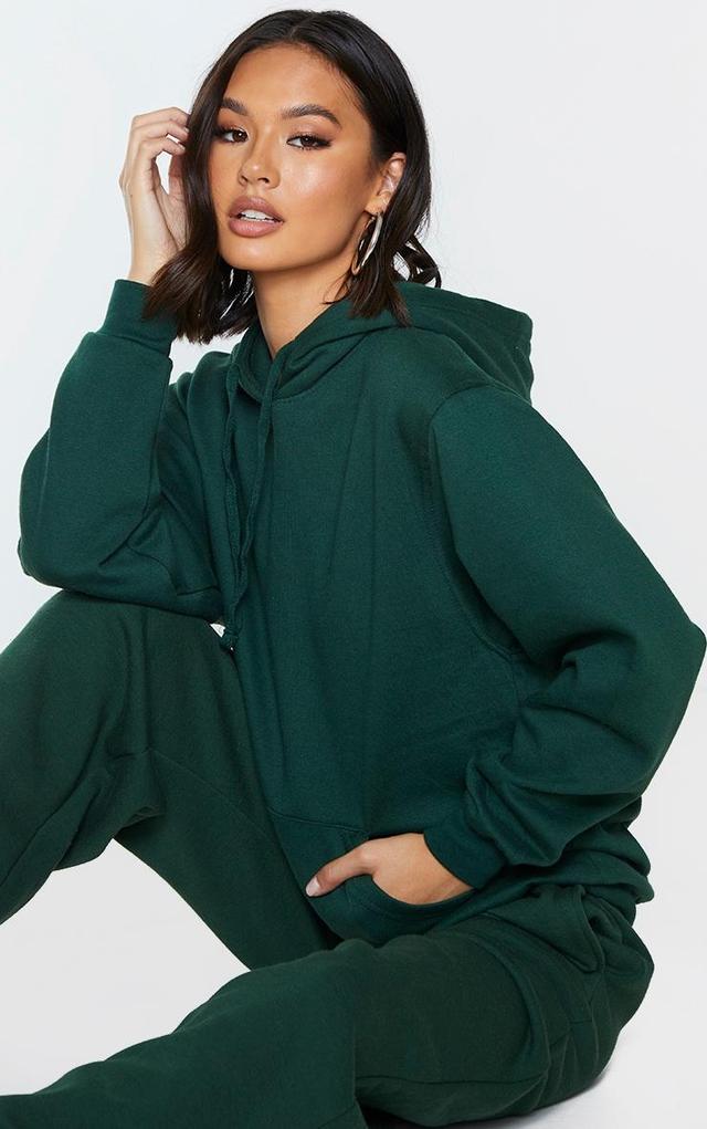 Dark Green Oversize Sweat Hoodie Product Image