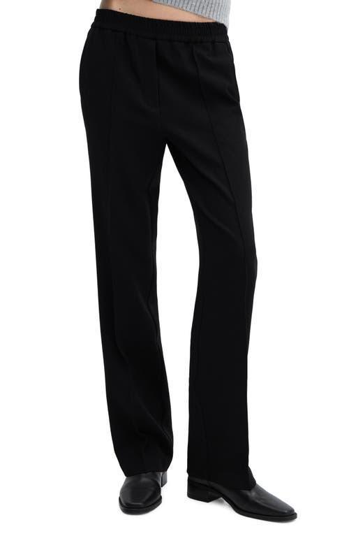 MANGO - Elastic-waist straight pants blackWomen Product Image